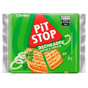 Biscoito Recheado Pit Stop Sabor Salsa e Cebola - Pacote com 91G