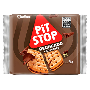 Biscoito Recheado Pit Stop Sabor Chocolate - Pacote com 98G