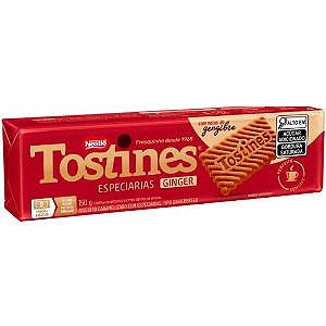 Biscoito Doce Tostines Sabor Especiarias e Gengibre - Pacote com 150G