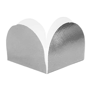Porta Forminha 4 pétalas Prata Metalizado NC Toys - Pacote com 50UN