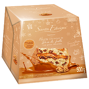Panettone Santa Edwiges Nozes com Recheio de Doce de Leite com Gotas de Chocolate 500G