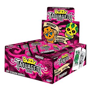 Chiclete Buzzy Tatuagem Tribal Morango 360G
