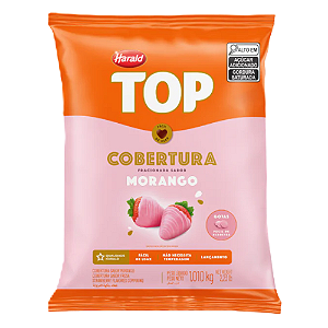 Cobertura Harald Top Morango Gotas - Pacote 1,01KG