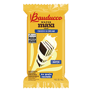 Biscoito Wafer Maxi Choco e Cream Bauducco - Pacote com 104G