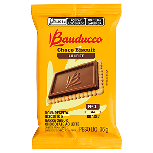 Biscoito Choco Biscuit ao Leite Bauducco - Pacote com 36G