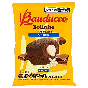 Bolinho Chocolate com Recheio Sabor Baunilha Bauducco - Pacote com 40G