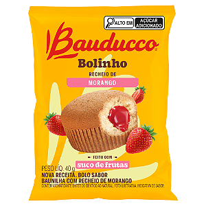 Bolinho com Recheio de Morango Bauducco - Pacote com 40G