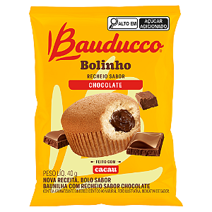 Bolinho com Recheio Sabor Chocolate Bauducco - Pacote com 40G