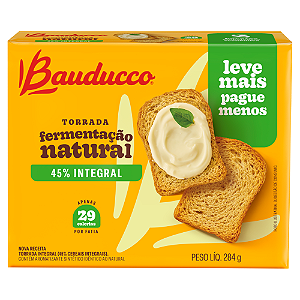 Torrada 45% Integral Bauducco - Pacote com 284G