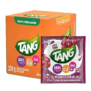 Refresco em Pó Tang Sabor Uva - Display com 18 Unidades