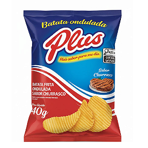 Batata Frita Ondulada Plus Sabor Churrasco - Pacote com 40G