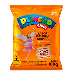 Salgadinho Plinc Chips Sabor Galinha Caipira - Pacote com 100G