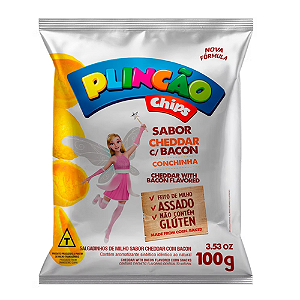 Salgadinho Plinc Chips Sabor Cheddar e Bacon - Pacote com 100G