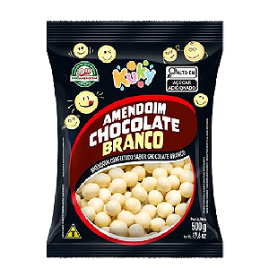 Amendoim Kuky Sabor Chocolate Branco - Pacote com 500G