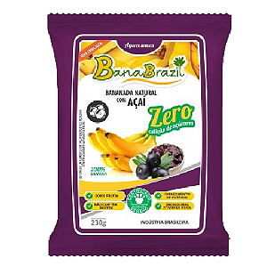 Doce BanaBrasil Bananada Natural com Açaí Zero - Embalagem com 230G