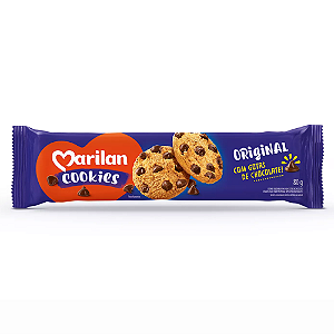 Cookie Marilan Tradicional com Gostas de Chocolate - Embalagem com 80G