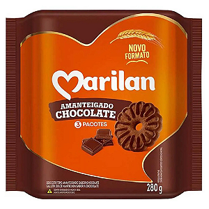 Biscoito Amanteigado Marilan Sabor Chocolate - Embalagem com 280G