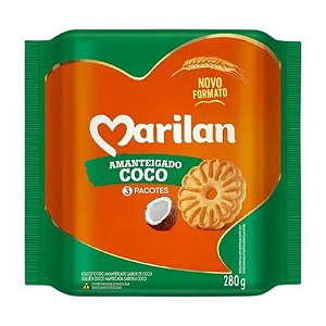 Biscoito Amanteigado Marilan Sabor Coco - Embalagem com 280G