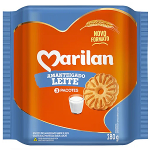 Biscoito Amanteigado Marilan Sabor Leite - Embalagem com 280G