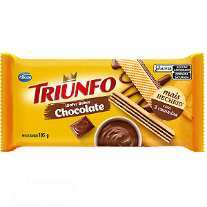 Biscoito Wafer Arcor Triunfo Chocolate - Embalagem com 105G