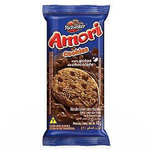 Cookie Richester Amori Tradicional com Gotas de Chocolate - Embalagem com 40G