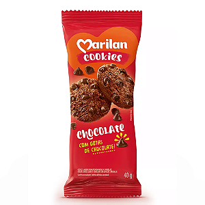 Cookie Marilan Chocolate com Gotas de Chocolate - Embalagem com 40G