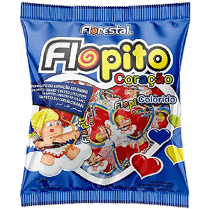 Pirulito Flopito Coração Colorido - Pacote com 500G