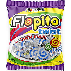 Pirulito Twist Branco e Azul - Pacote com 450G
