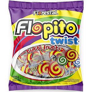 Pirulito Twist Vermelho e Amarelo - Pacote com 450G