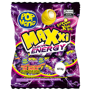 Pirulito Pop Mania Maxxi Energy - Embalagem com 672G