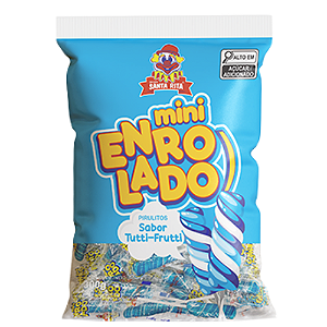 Pirulito Mini Enrolado Azul - Embalagem com 300G