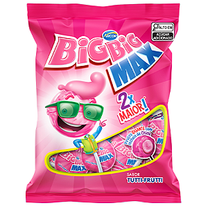 Pirulito Big Big Max Sabor Tutti-Frutti - Embalagem com 600G