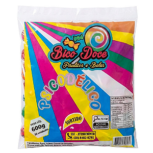Pirulito Bico Doce Psicodélico - Embalagem com 600G