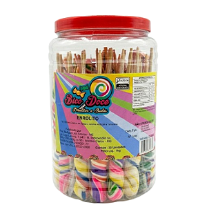 Pirulito Bico Doce Enrolito - Pote com 1KG