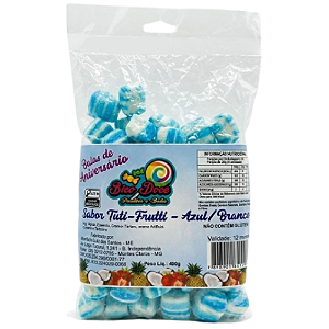 Bala de Aniversário Bico Doce Sabor Tutti Frutti - Pacote com 400G