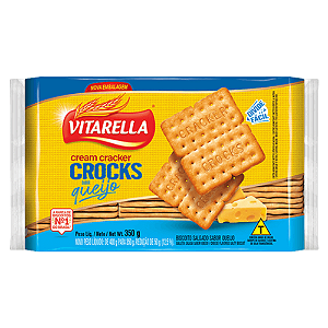 Biscoito Vitarella Salgado Cream Cracker Sabor Queijo - Pacote com 350G