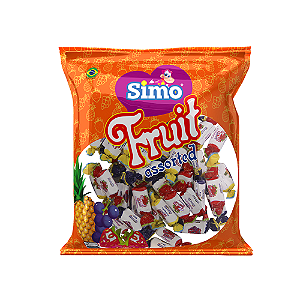Bala Mastigável Simo Fruit Assorted Sortida - Embalagem com 300G