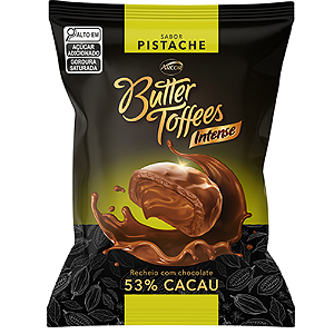 Bala Butter Toffees Intense Sabor Pistache - Embalagem com 500G