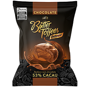 Bala Butter Toffees Intense Sabor Chocolate - Embalagem com 400G