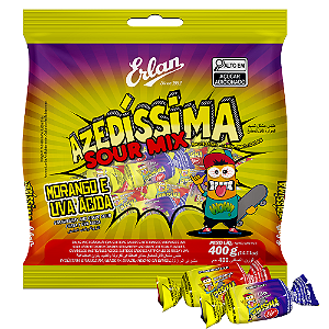 Bala Mastigável Erlan Azedíssima Sour Mix - Embalagem com 400G