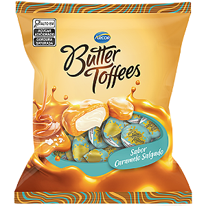Bala Butter Toffees Sabor Caramelo Salgado - Embalagem com 400G