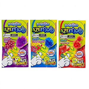 Pirulito Poplito Azemola Sortido - Embalagem com 13,5G
