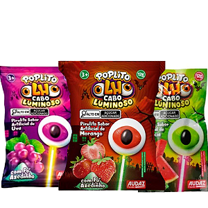 Pirulito Poplito Olho Sortido - Embalagem com 12G