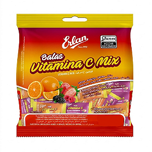 Bala Dura Erlan Vitamina C Mix - Embalagem com 100G