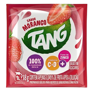 Refresco em Pó Tang Sabor Morango - Embalagem com 18G