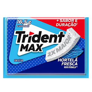 Chiclete Trident Max Sabor Hortelã - Embalagem com 16,5G