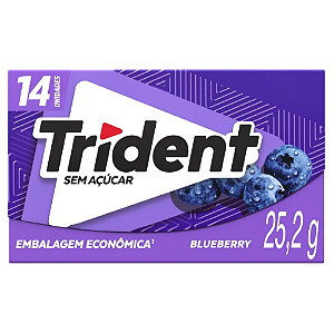 Chiclete Trident Sabor Blueberry - Embalagem com 25,2G