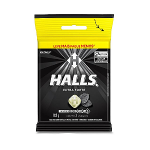 Bala Halls Sabor Extra Forte - Embalagem com 82,5G