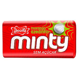 Pastilha Minty Docile Sabor Morango Azedinho - Embalagem com 21G