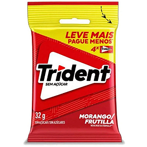 Chiclete Trident Sabor Morango - Embalagem com 32G